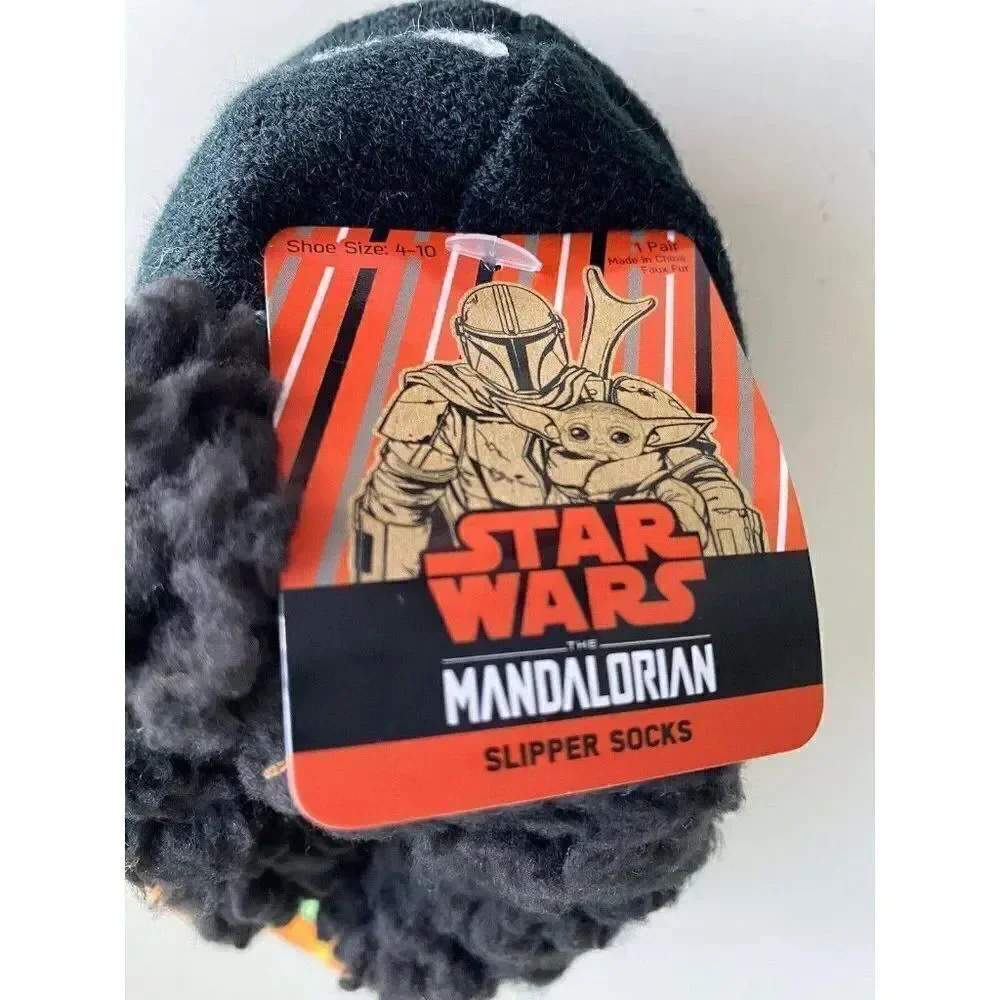 Baby Yoda Halloween‎ Pumpkin Slipper Socks Sz 4-10 Grogu Star Wars Non-Slip NEW